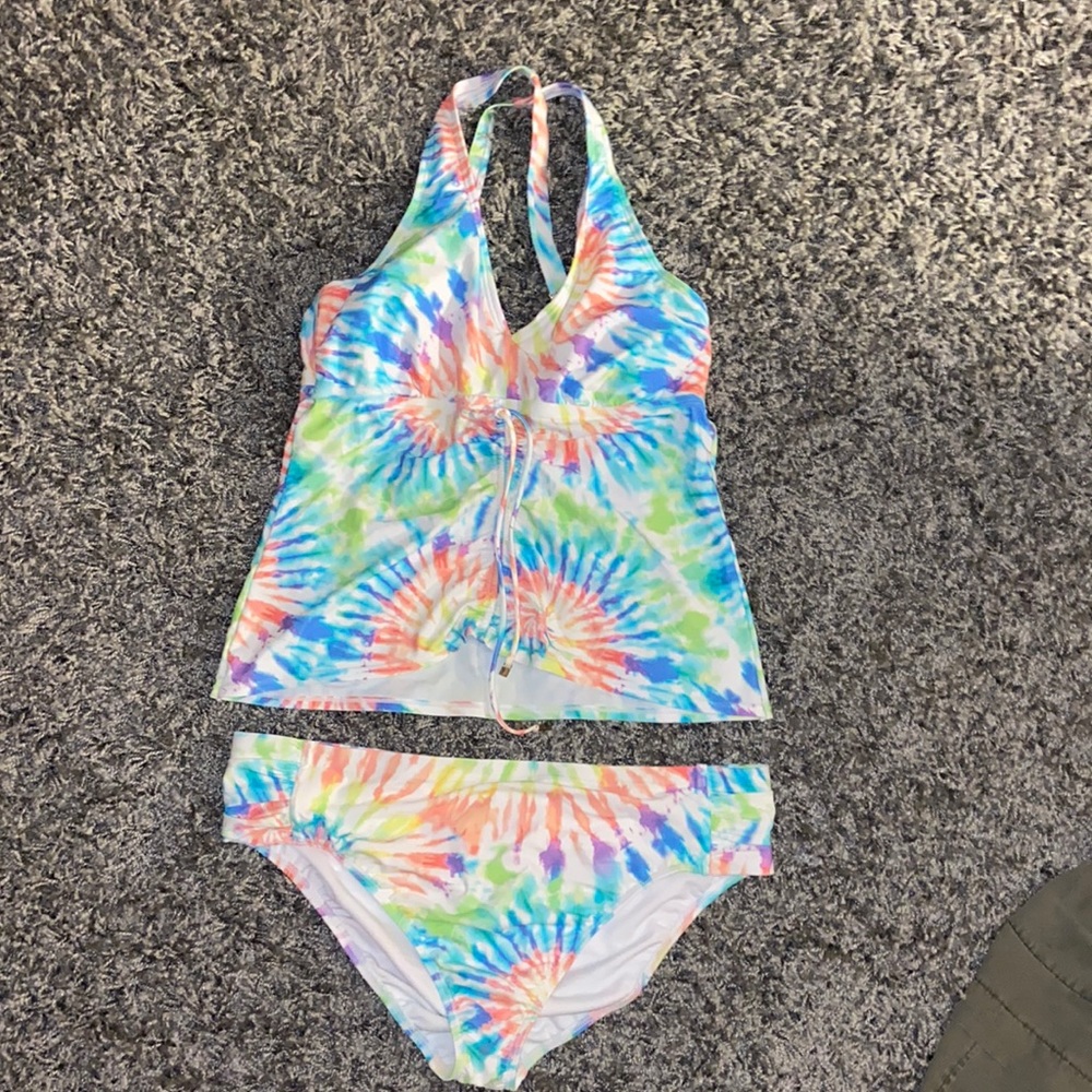 Plus size tie dye tankini
